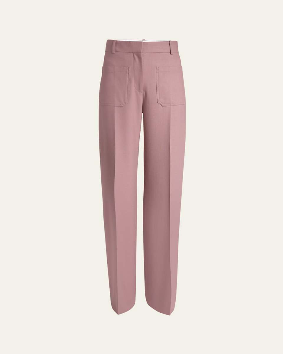 Alina Wide Leg Wool-Blend Trousers